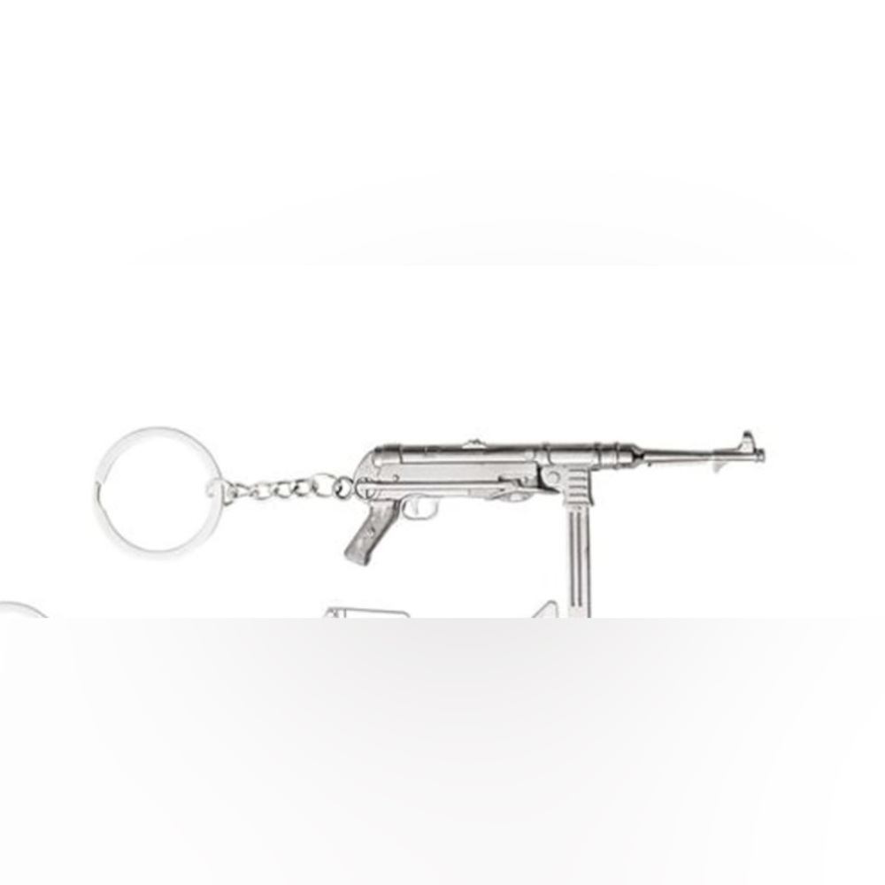 Key Chain-Juvale Gun Keychain Silver Zinc Alloy - Gun/ Pistol- Keychain